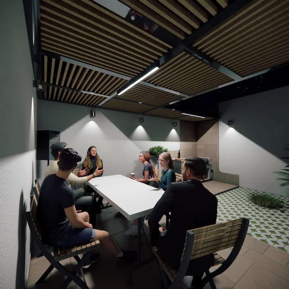 Terraza y zona de asador en residencia del Bajío – Praha Edificaciones